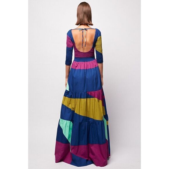 SWF 3/4 sleeves Maxi Dress Color: Reflections Wedding Guest size S NWT $409 - Picture 2 of 8